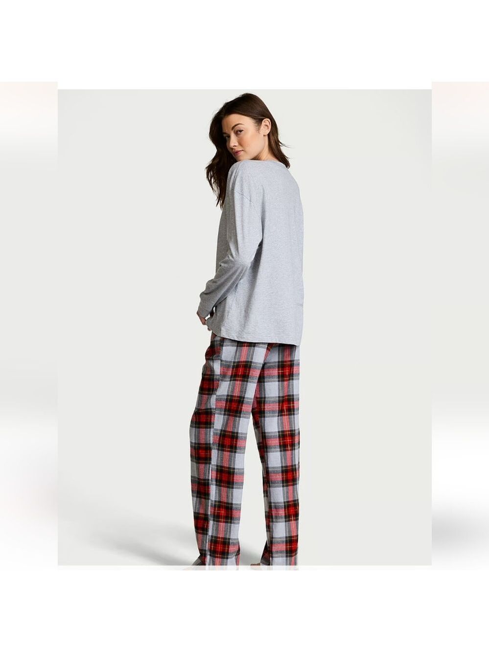 New Victoria secret Flannel Long-Sleeve Tee-Jama Set - Picture 2 of 5